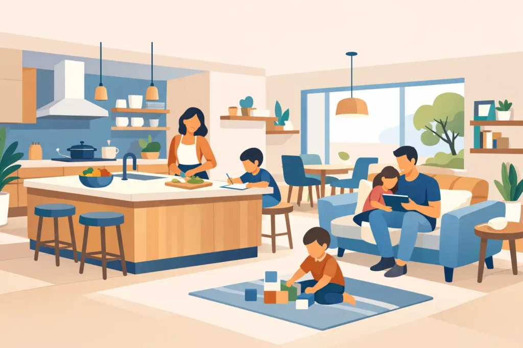 How to Open-Plan a Kitchen for Family Life